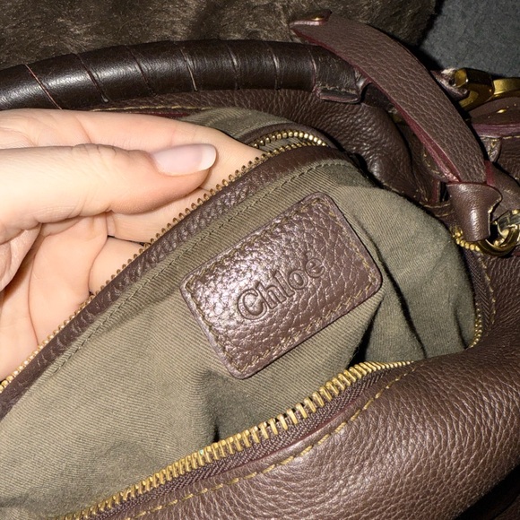 Large Chloé Marcie Top Handle Hobo Style Leather Bag - Picture 12 of 15